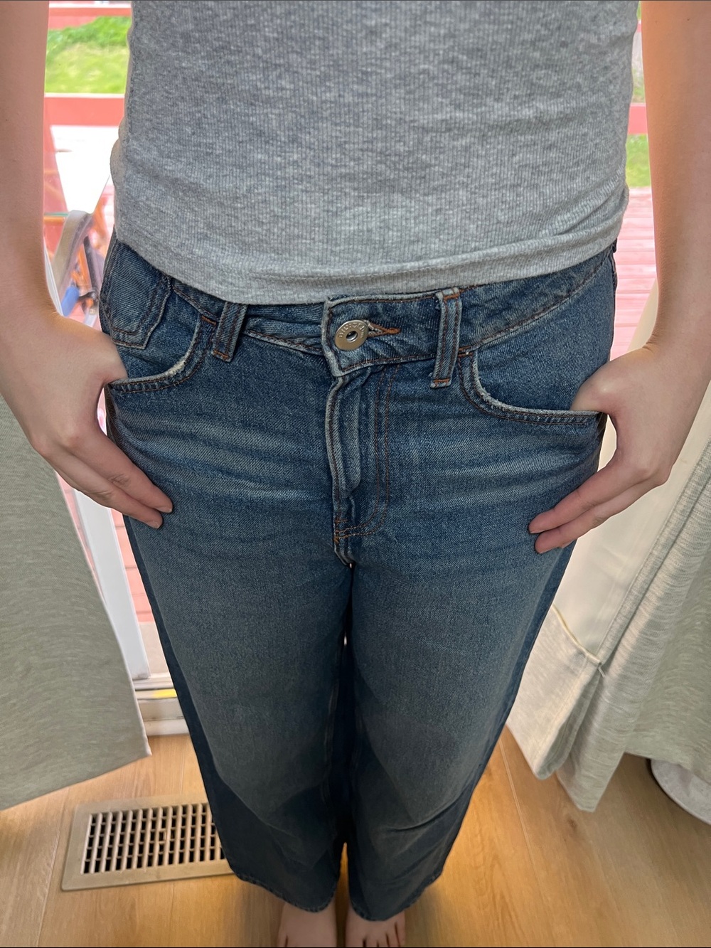 H&M Straight-Leg Jeans in Medium Blue
